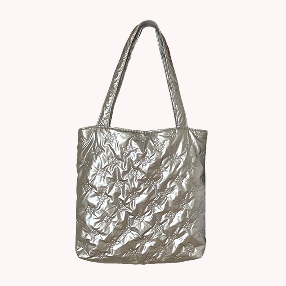 Bolso de hombro acolchado para mujer, bolso de la compra, sólido para viajes de negocios