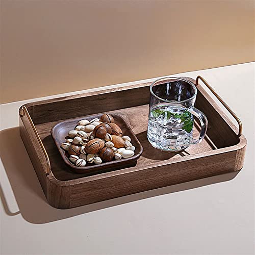 Bandeja decorativa para desayuno de madera rectangular para café de hogar 7