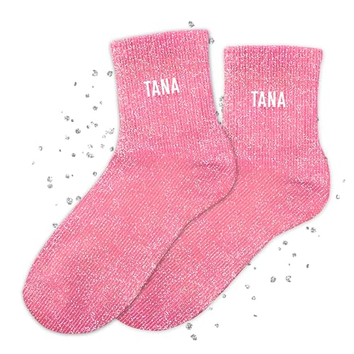 MASSA Chaussettes Paillettes - Taille Unique - Parfaite, Unique, Wesh, Tana, Princesse, Pipelette, Raleuse, Gourmande, Aigrie, Mamounette - Chaussettes à Paillettes (Tana)