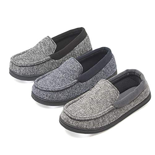 Hanes boys Comfortsoft Knit Venetian Indoor/Outdoor Moccasin Slipper, Grey, Small Little Kid US - image 2
