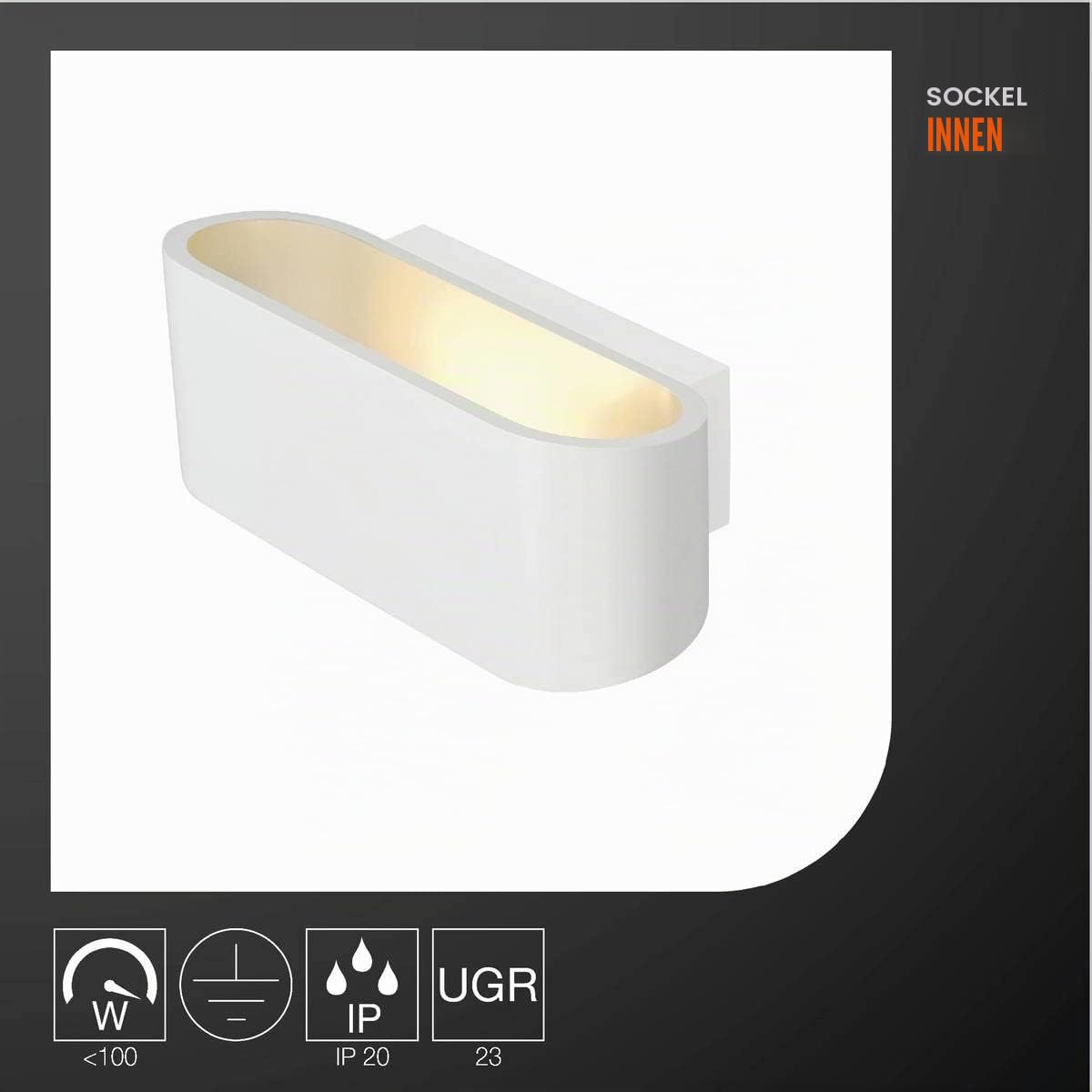 SLV Wandlampe OSSA 180 zur Innenbeleuchtung von Wänden, Treppen, Eingängen | LED Strahler, Moderne Wandleuchte, Up- and Down-Light, Innenleuchte, Design-Lampe, Flurleuchte | R7S, max. 100W, EEK D - A+