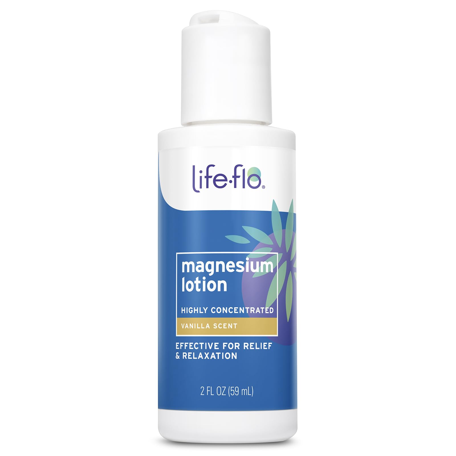 2 oz : Magnesium Lotion Travel Size Vanilla Life Flo Health Products 2 oz Liquid