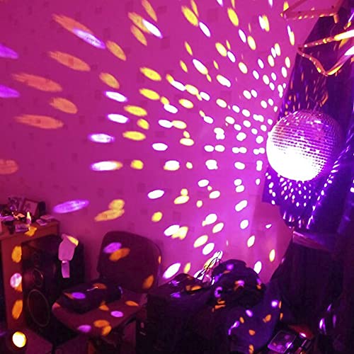 Bola espejada giratoria de vidrio, 8 pulgadas, para efectos de iluminación en discotecas, bodas, fiestas y escenarios miniatura 5