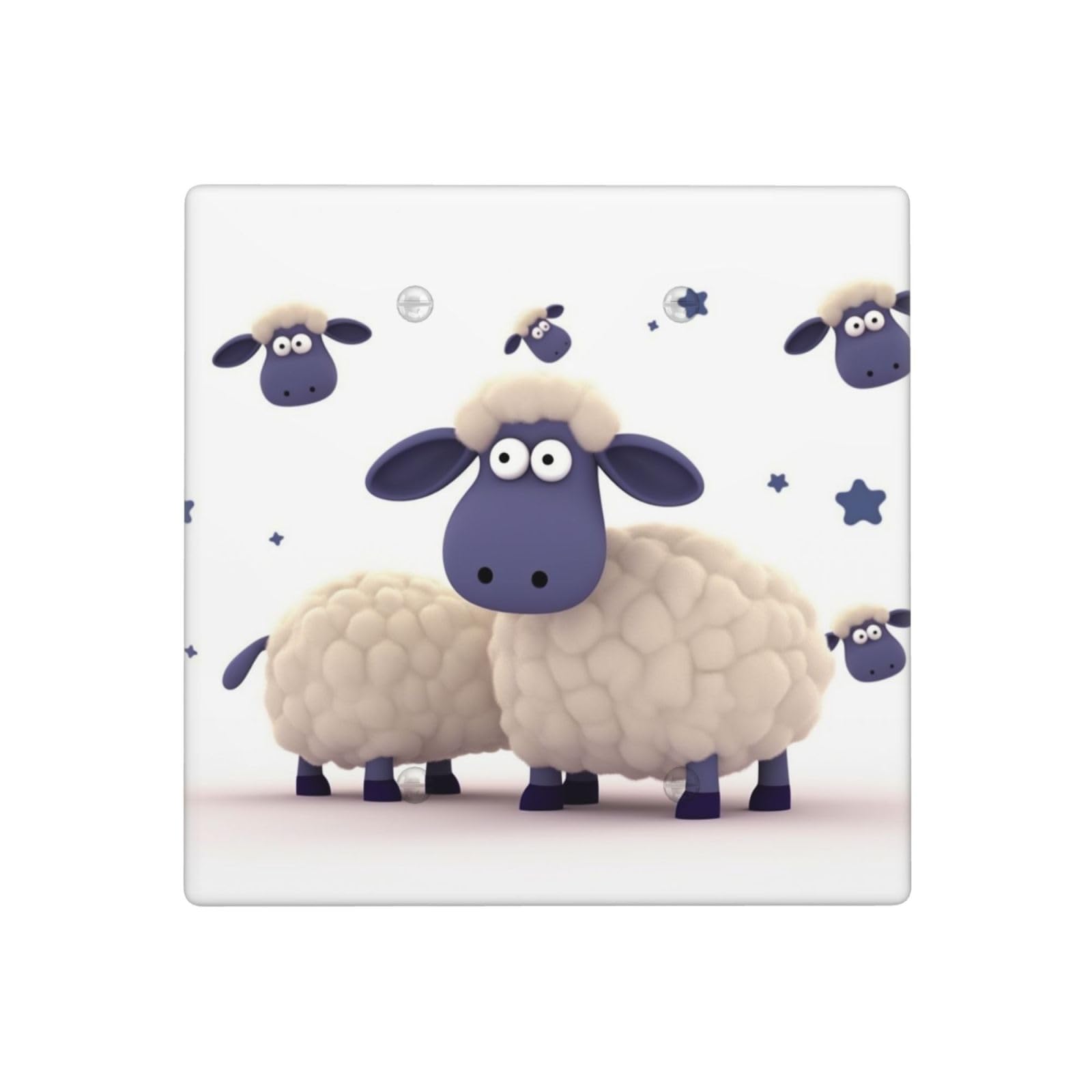 Decorator Wall Plate 2 Gang Light Switch Covers Sheep Wallplate Double Toggle Switch Plate Mid-size Electrical Outlet Covers Decorative Wall Switch Plate Cover