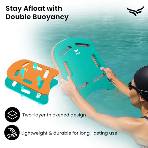 Image of VFK by Xtrim 25mm Extra Thick Swimming Kick Board, Swimming Floater for Adults & Kids, Kickboard for Beginners Training, Swim Float Pad with All Holding Angles, Equipment for Swimmers