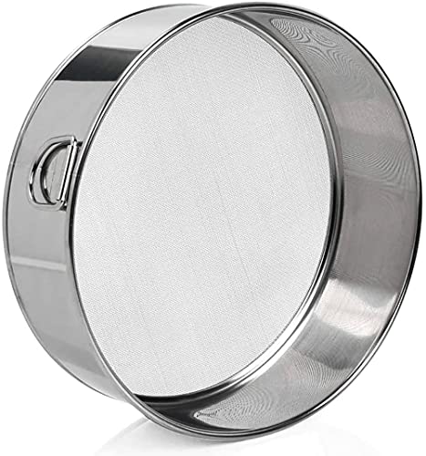 Passoire à farine ronde professionnelle en acier inoxydable de 15,2 cm avec 40 mailles (15 cm, acier 18/8)