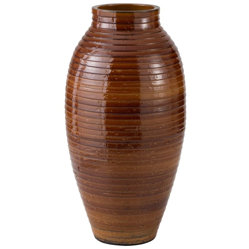 J-Line by Jolipa J-Line Ethnic Ceramic Vase Brown Large, L