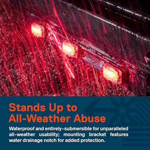 joonnair 12-24V Wasserdichte LED Bremslicht, LED Bremsleuchte LKW, Led Rückleuchte Für Anhänger UTV ATV, Bremse Rücklicht Bar, IP67, Schwarze Edelstahlhalterung, Wasserdicht für schwere Marineboote