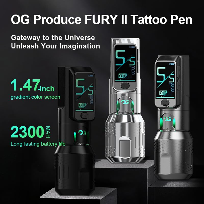 Amazon.com : OG PRODUCE Fury II Wireless Tattoo Machine Pen,Tatto