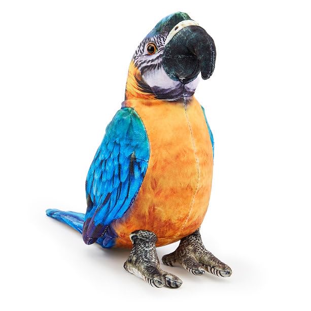 Image of Tickles Cute Parrot Soft Stuffed Plush Bird Toy for Kids Birthday Gifts (Color: Blue & Yellow Size: 20cm)