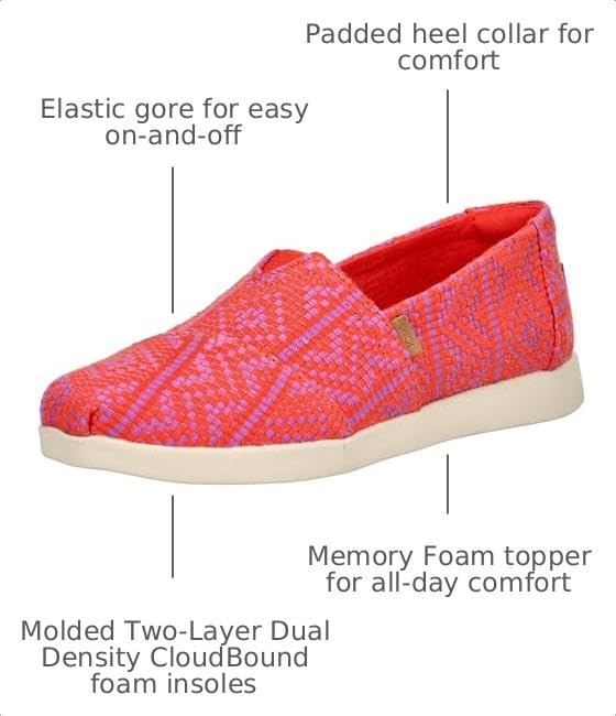 Image of TOMS Women's Alpargata Plus Slip On Espadrille, Textile Upper, Relaxed Fit, CloudBound Insole, Stretchy Easy On and Off