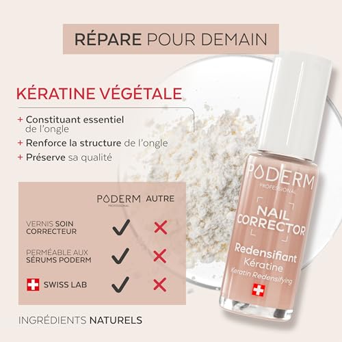 PODERM Vernis à Ongles Soin Correcteur - Kératine | Redensifiant, Fortifiant et Durcisseur - 8 ML | Renforce & Protège la Structure avec Fini Nude Naturel | Développé par un Podologue en Suisse – Image 5