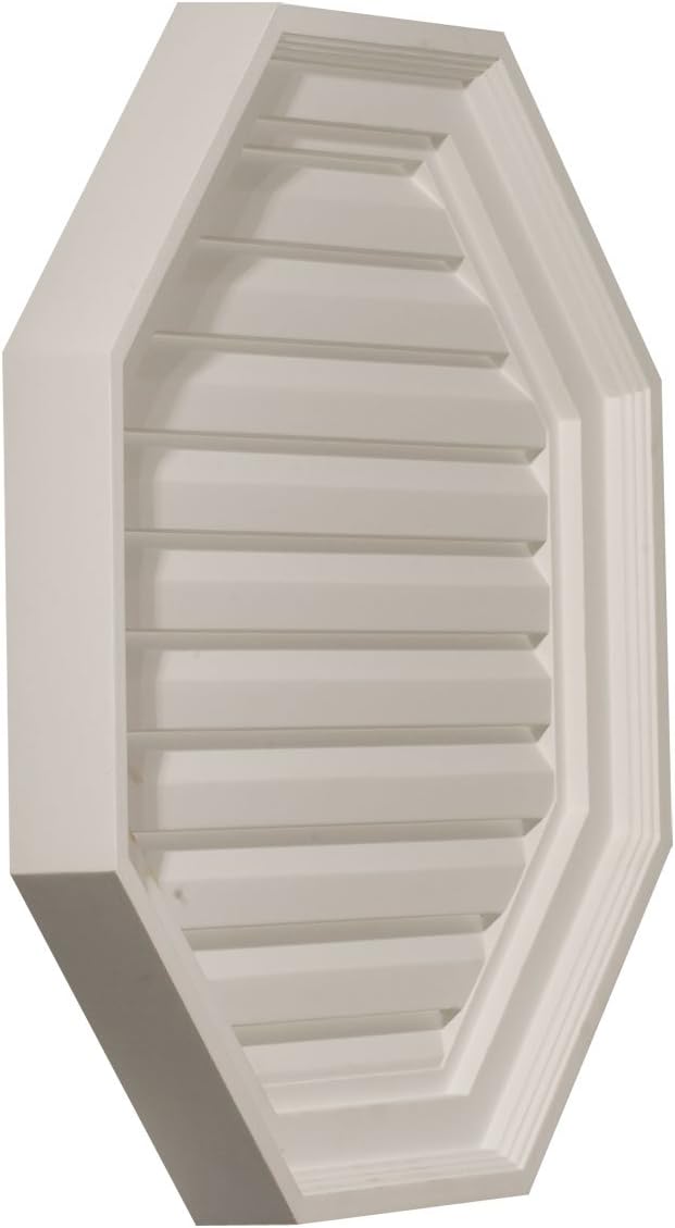 Ekena Millwork 22"W x 22"H x 1 1/8"P, Octagon Gable Vent Louver, Non-Functional