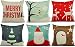 HOSL PSD21 Merry Christmas Cotton Linen Square Decorative Throw Pillow Case Cushion Cover (Set of 6)