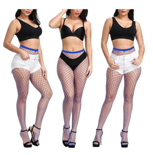 Image of Women Fishnet Stockings, High Waist Fishnet Tights Thigh Stockings Pantyhose