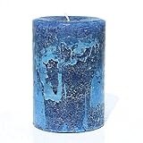 Still Water Candles Handmade Classic Blue Candle Rustic Textured Unscented, Country Farmhouse Primitive Decoration for Tables Shelves Centerpieces, Clean Burning Wax, Choose Small Large Custom Sizes