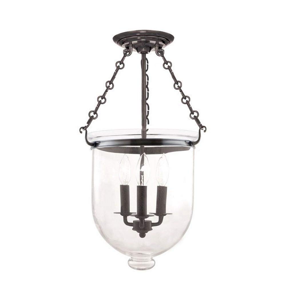 Hudson Valley Lighting 253-HN-C1 Hampton - 3 Light Semi Flush 20.25 inches Tall and 12 inches Wide - Historic Nickel