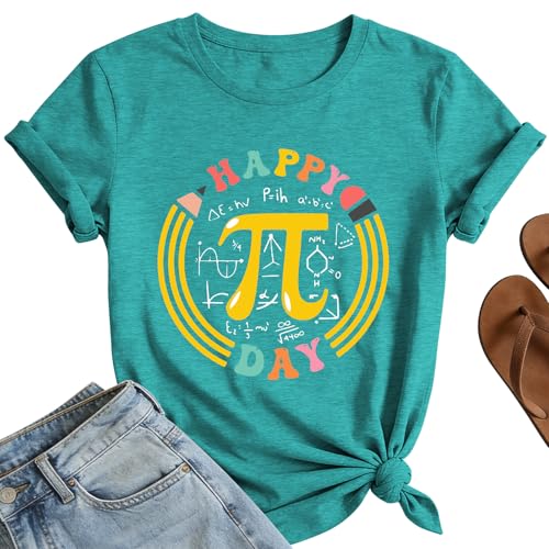 Happy Pi Day Shirt for Women - Pi Spiral Symbol Shirts Math Teacher Tee Tops