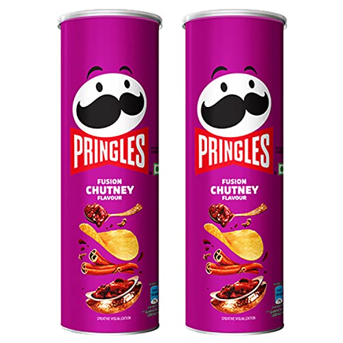 Image of Kellogg's Pringles Salted Fusion Chutney, Each 107 Gm (Pack Of 2)