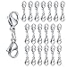 20 Stk Kettenverlängerun Doppelöffnung, Kettenverschluss Doppelkarabiner, Karabinerverschluss Armbandverbinder Extender Karabinerhaken für DIY Schmuck Armbänder Halsketten Ketten - Silber
