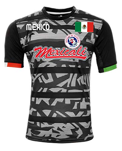 Jersey Mexico Aguilas de Mexicali 100% Polyester Black/Grey_Made in Mexico (US, Alpha, 3X-Large, Regular, Regular, Black)