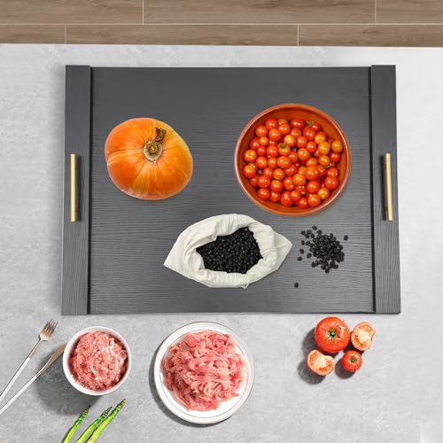 Cubierta para estufa tabla de cortar con asas, cubierta para estufa de madera para quemadores de gas, cubierta para fregadero de cocina para espacio de mostrador, soporta hasta 44.09 libras (Negro) miniatura 2