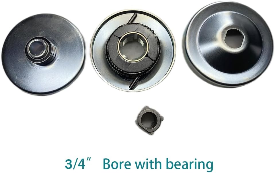 QYMOTO KT196 Go Kart Clutch 3/4'' Bore Driver Pulley for Coleman 6.5 HP Go Kart Mini Bike 30 Series Torque Converter Clutch Driver Pulley for Comet Manco Go Kart 219552,5957,212cc Engines