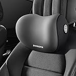 Car Neck Pillow,Neck Pain Relief for Long Drive Car Seat Back Head Rest Memory Foam Pillow for Driving with Adjustable Strap,and Breathable Removable Cover (Black)