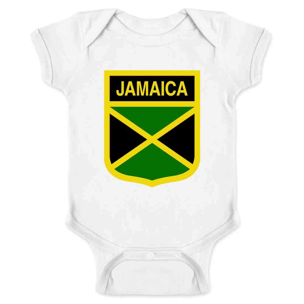 Jamaica Soccer Team Crest Infant Bodysuit Soft Cotton Baby Clothes White 12M