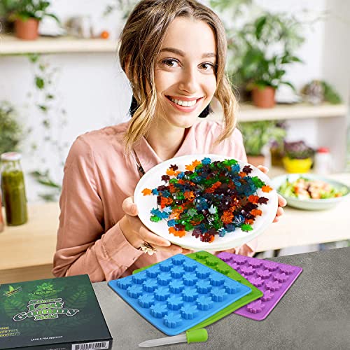 Pj Bold Marijuana Leaf Gummy Molds Silicone Candy Mold Novelty Gift - 3 Pack #TOP4