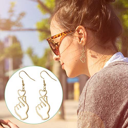 15 Pairs Face Abstract Art Earrings Wire Face Earrings Hollow Hand Geometric Earrings Gold Dangle Earrings #TOP2