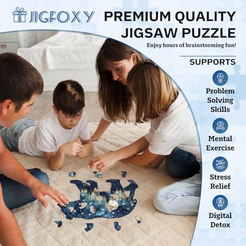 Jigfoxy Rompecabezas de Madera para Adultos, Rompecabezas de Madera en Forma de Oso Astral, Rompecabezas único en forma de animal, Regalos de cumpleaños y Acción de Gracias para mujeres, hombres y amantes de los rompecabezas (S-9.1*6in-100 piezas) miniatura 3