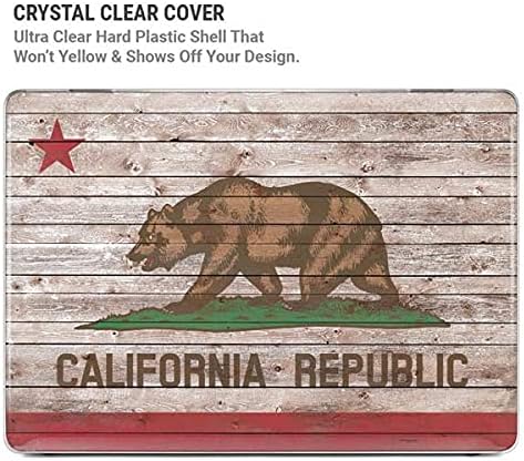 Skinit Case + Skin Compatible with MacBook Air 13in (2020) Originally Designed California Flag Dark Wood Design