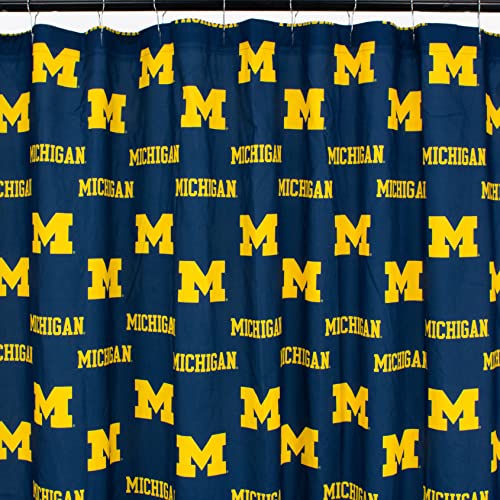 Image of College Covers Everything Comfy Michigan Wolverines Bright and Colorful Shower Curtain Cover 70 inch x 72 inch