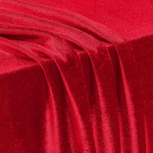 Image of Amazon Brand - Umi 3 Mtr Multi Purpose Velvet Fabric Cloth for Decoration, Trousseau Packing, Party Hall, Bouquet, Gift Packing, Decor, Pooja Room (3 Mtr, Red), Solid