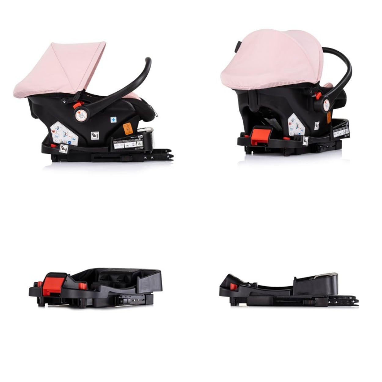Chipolino Set Babyschale Isofix-Basisstation Amore i-Size Gruppe 0+ (0-13 kg) rosa pink