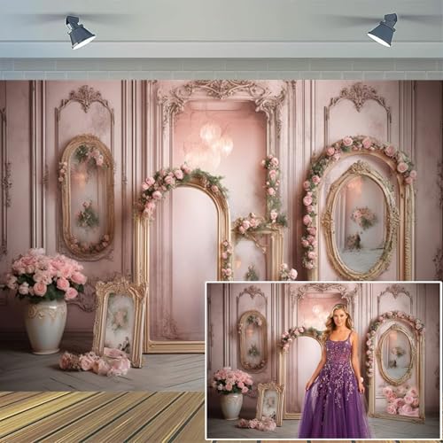 Fondo fotográfico Vintage 10x7ft rosa para bodas miniatura 2