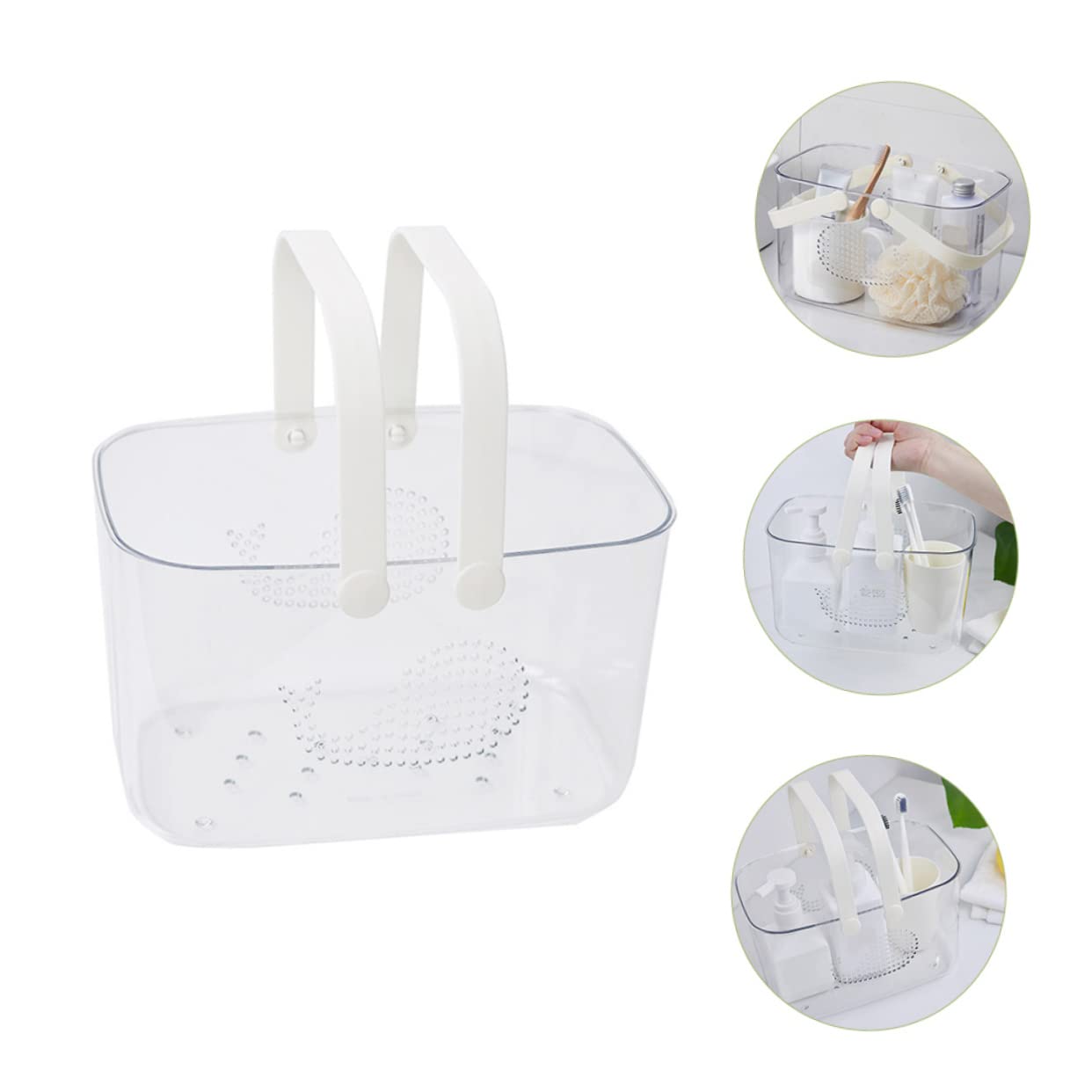 Cesta De Portátil De Plástico Transparente Para Baño Organizador Multifuncional De Gran Capacidad Para Hogar y Cocina