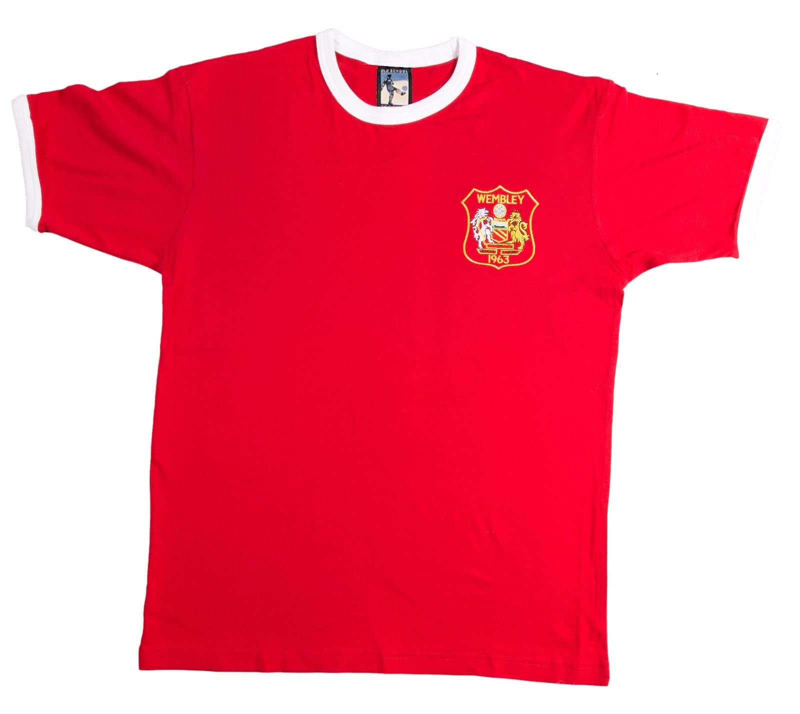 Old School FootballManchester U. 1963 Retro Football T Shirt Embroidered Logo