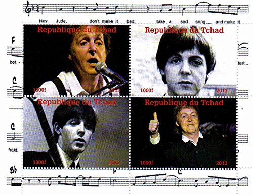 Stampbank I francobolli Beatles - Paul McCartney - 4 foto del leggendario Beatle - Menta e minifoglio smontato con 4 francobolli