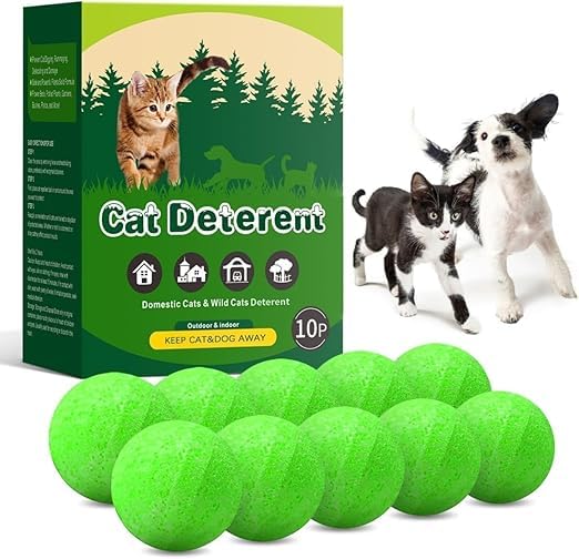 Cat Deterrent Outdoor Dog Deterrent Natural Peppermint Oil Cat Repellent Outdoor and Indoor Against Scratch and Chew Furniture Curtain Family Safe, Dog Repellent to Keep Feral Cats Dogs Out of Yard Garden (Pack of 1 (10 Balls)) (1)-image-8