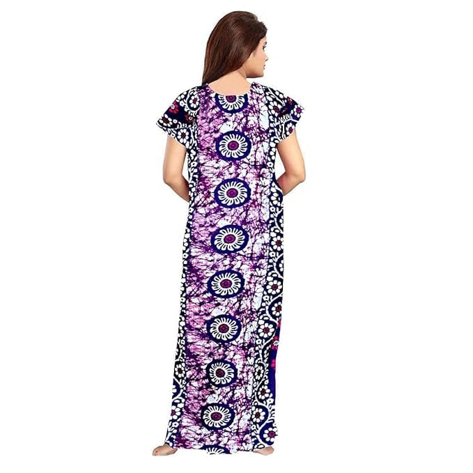 Image of Nighty for Women Cotton Printed Maxi Gown Ankle Length Nighty Night Dress Gown for Women Maxi - (Pack of 2)