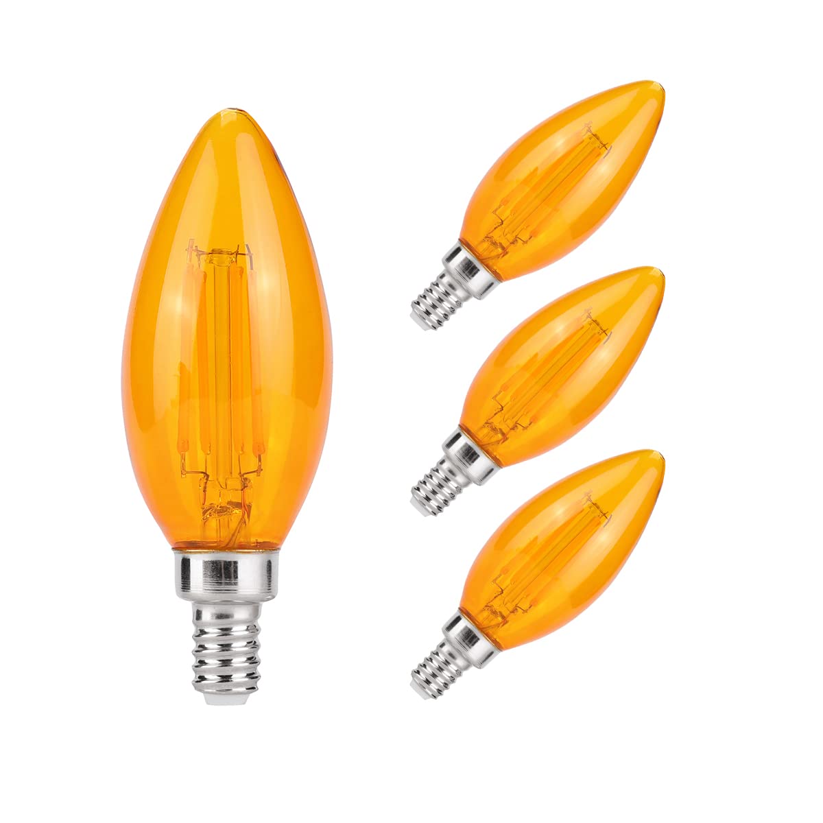 KINUR E12 Small dim Amber LED Edison Light Bulbs, Candelabra Bulb 2000K ...