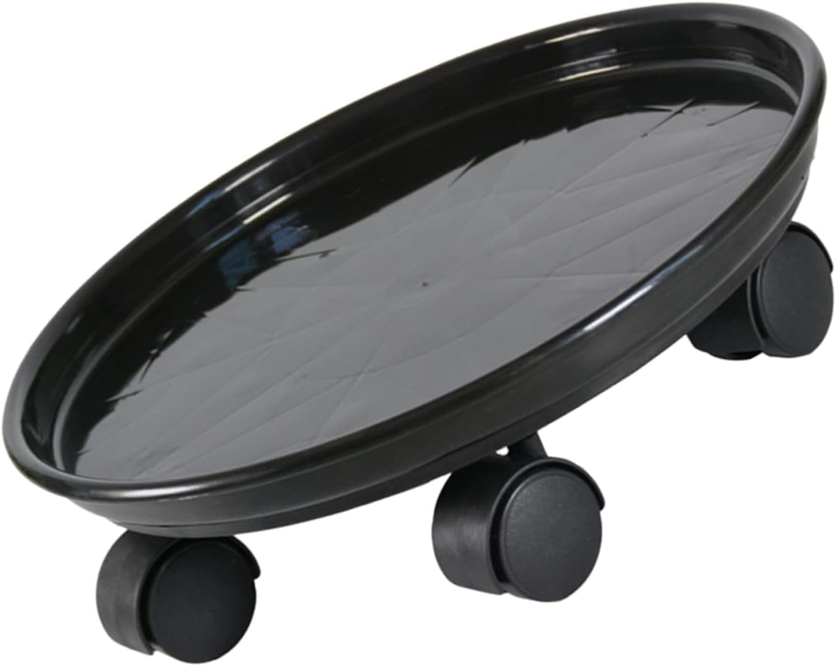 Rolling Plant Tray with Wheels Durable Flower Pot Saucer for Indoor and Outdoor Use Water-Resistant Base for Easy Mobility and Clean Spaces Diameter