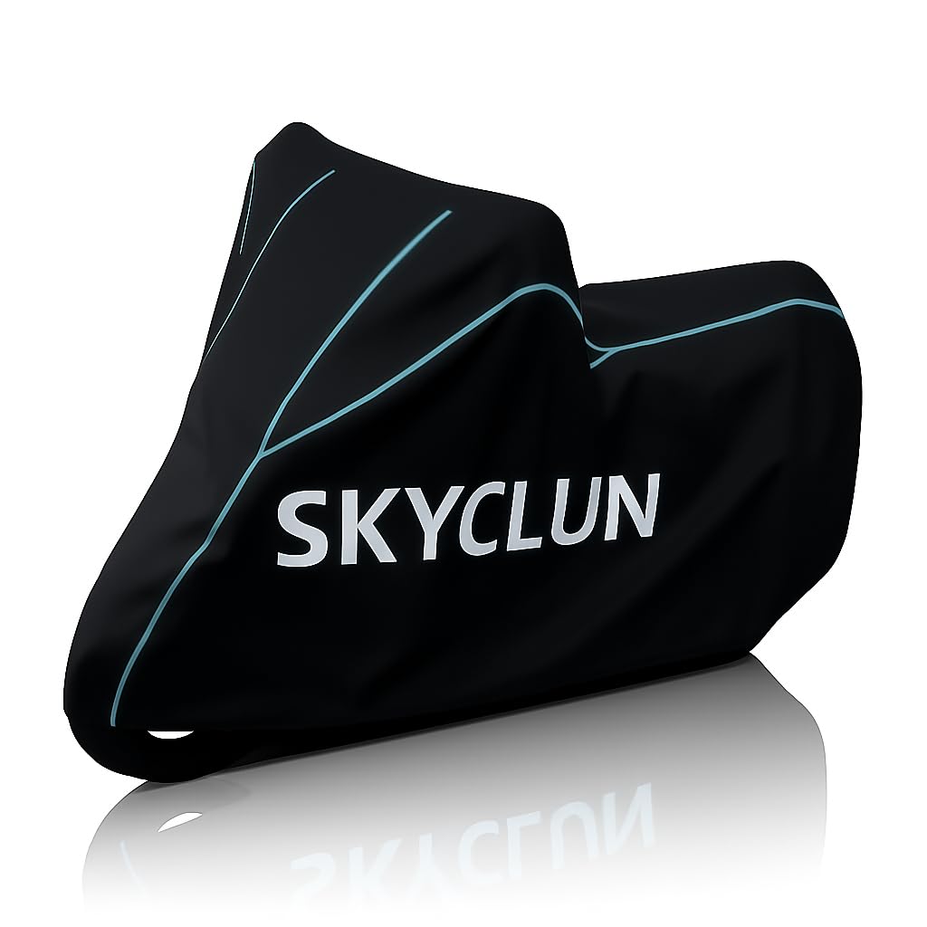 Waterproof PU Bike Cover Compatible with Kawasaki Versys X-300 | Heavy-Duty, All-Weather Protection | Universal Fit for Motorcycles & Scooters (Navy Piping On Black)