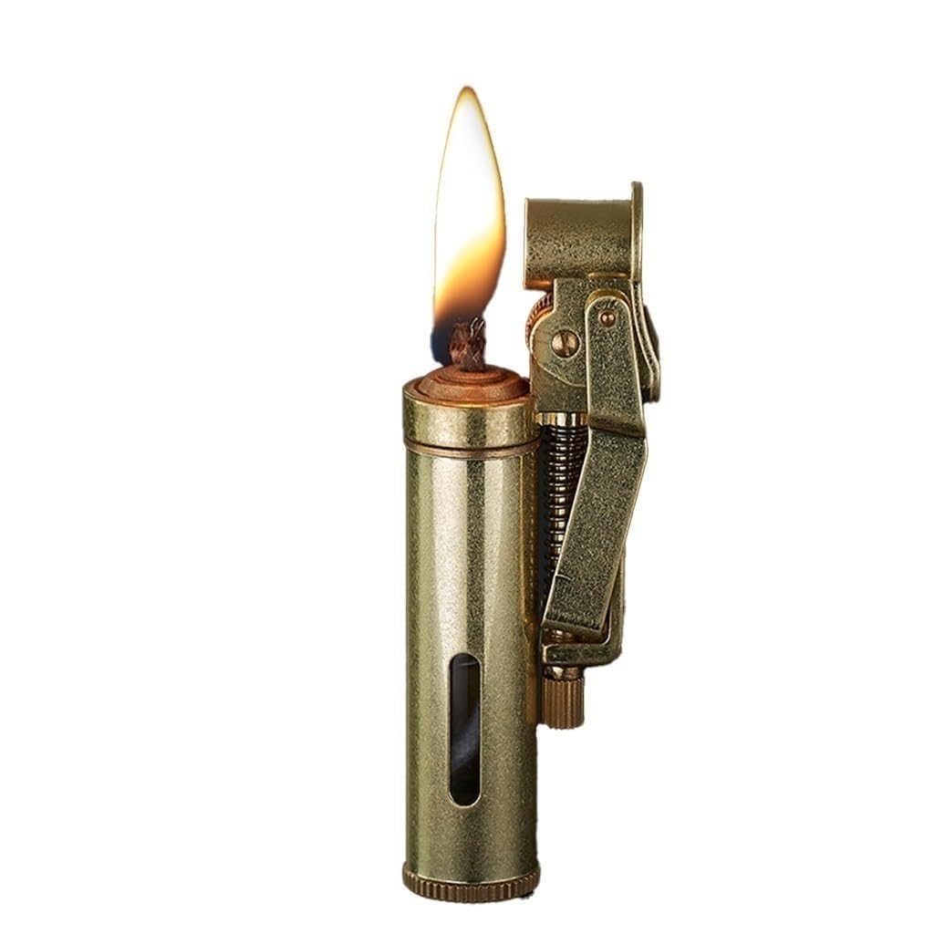 Encendedor de queroseno vintage con brazo basculante de latón hecho a mano