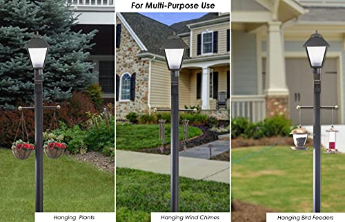 Solus SCA-335BK 15" Aluminum Cross Arm Ladder Rest for Outdoor Lamp Posts and Poles, Easy to Mount, Maintenance Free and Weather Resistant, Black Bar with Gold Caps - Thumbnail 6