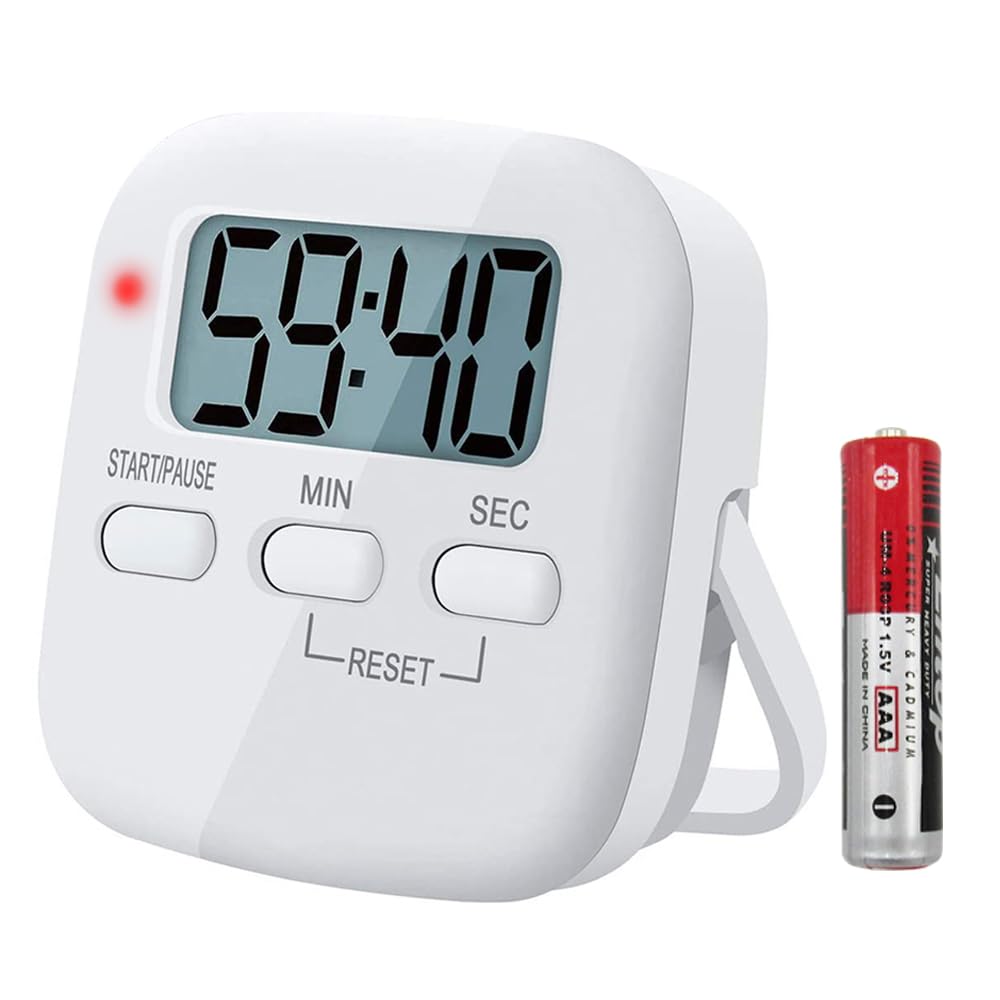 Magnetic Timer for Kids, Digital Countdown Clock with Stopwatch, Loud Alarm, Silent Vibration & Light Indicator for Kitchen and Classroom