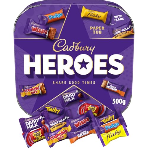 Cadbury Heroes Tub Assorted Mini Chocolate Favourites Sharing Selection 500 g (Pack of 1)