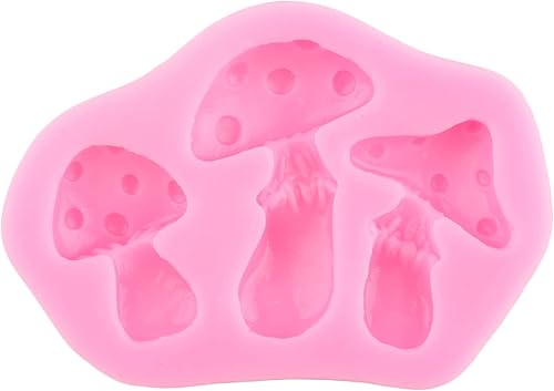 Miniatura 7 de MIYAHOUSE Moldes de silicona para hongos y caracoles de jardín vintage encantados, molde de fondant de hierba verde, molde de chocolate para